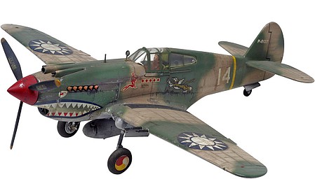 plastic airplane model,model planes,P40B Tiger Shark Aircraft -- Plastic Model Airplane Kit -- 1/48 Scale -- #855209